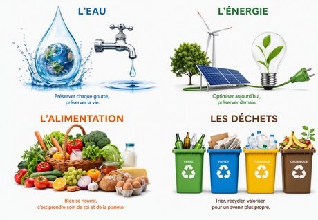 Les 4 familles d'éco-gestes