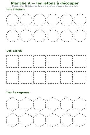 Planche A · les jetons